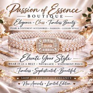 Passion of Essence Boutique Gold and Cream Luxury Jewelry Display